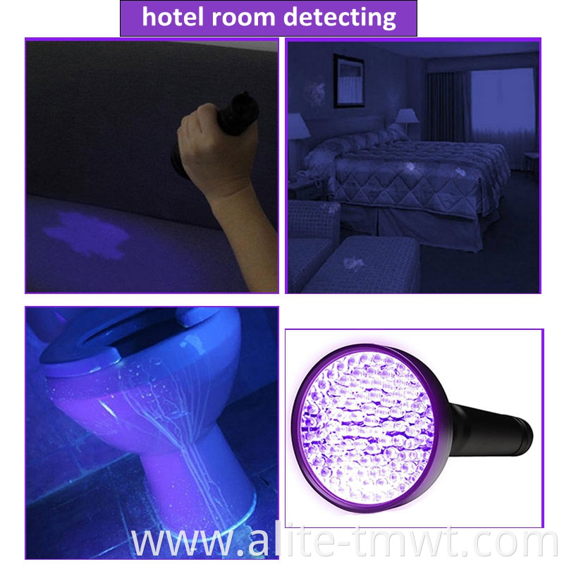 Hot Sale 100 Led UV Flashlight for Germs Detector and Scorpion Hunting